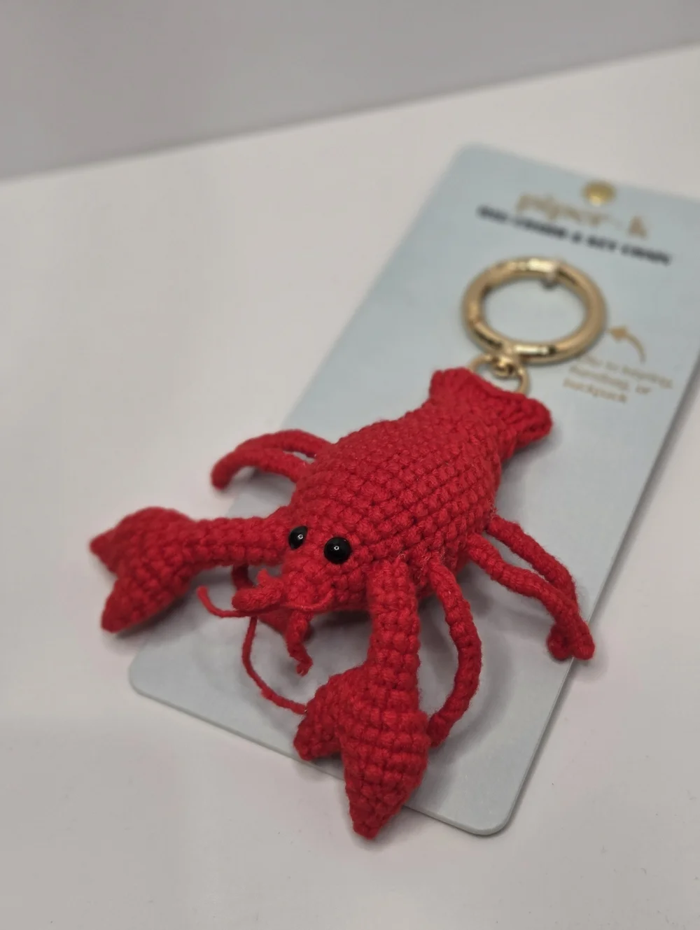 🦞▪️Piper K  ▪️Uk Exclusive Red Crochet Lobster Keychain